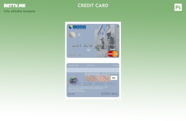 Модерен стил Шаблон за мастер картички на централната банка на Босна и Херцегови